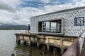 Wharf One Cafe facade over water on the wharf, Cairns Australia